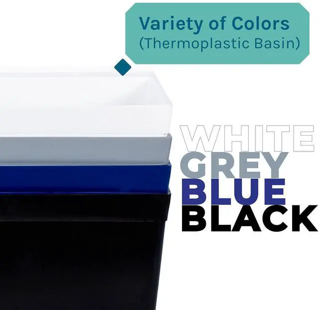 Alt view image 5 of 6 - 19 Gallon Utility Sink Laundry Tub by with Adjustable Metal Legs, Ideal for Laundry room, Basement, or Garage Workshop. Heavy Duty Shop Sink. No Faucet Included (Black)