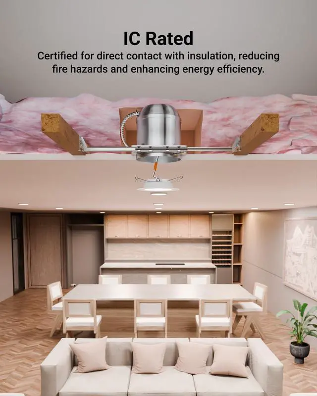 Alt view image 3 of 6 - Sunco 24 Pack 6 Inch Recessed Lighting Housing Can, New Construction, Air Tight, Ceiling, 120-277V, Hard Wired, TP24 Connector, Easy Install, Wet Rated, IC Rated, UL