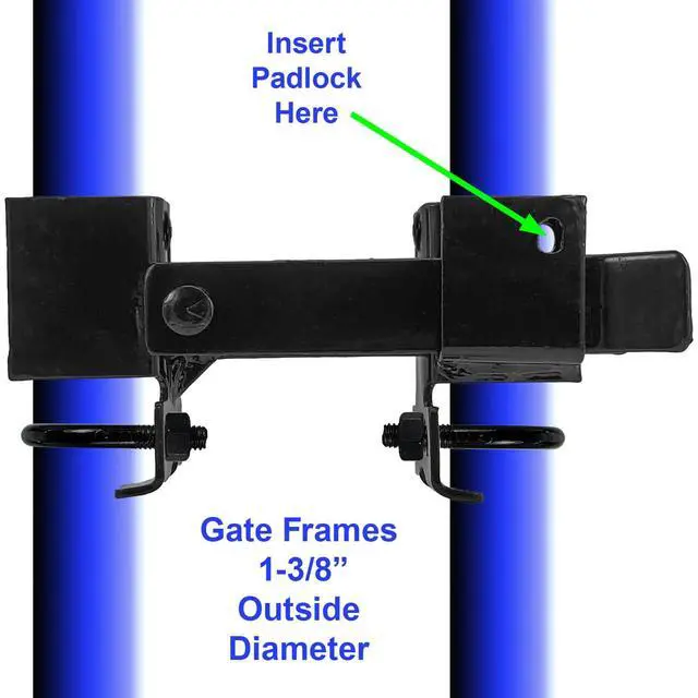 Alt view image 2 of 6 - Black Chain Link Residential Strong Arm Double Gate Latch - for 1-3/8" Gate Frames - CASE Qty 8