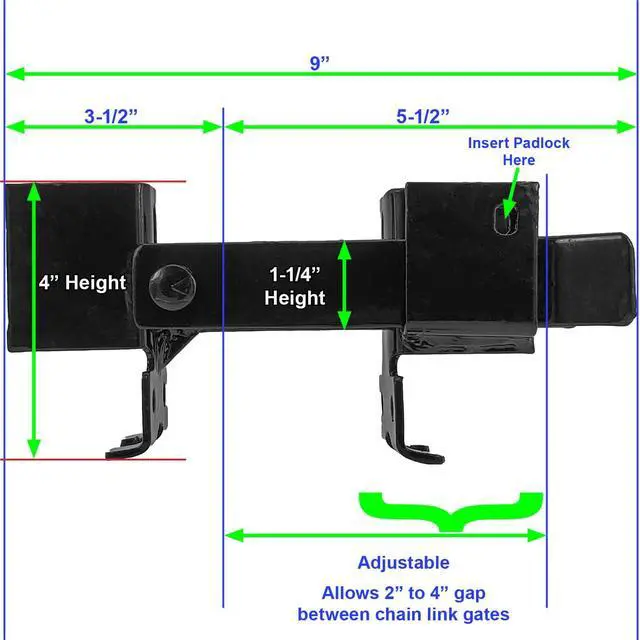 Alt view image 4 of 6 - Black Chain Link Residential Strong Arm Double Gate Latch - for 1-3/8" Gate Frames - CASE Qty 8