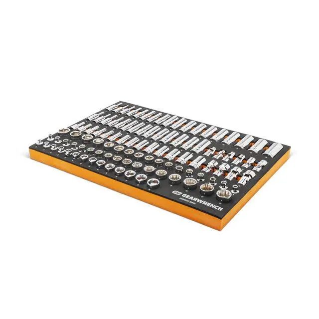 Alt view image 3 of 6 - 104 Piece 3/8 Drive Master Metric Socket Set in Foam Storage Tray - GWMSSKT38MM