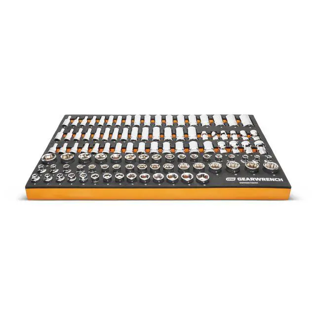 Alt view image 4 of 6 - 104 Piece 3/8 Drive Master Metric Socket Set in Foam Storage Tray - GWMSSKT38MM