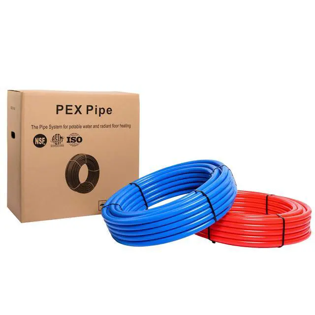 Alt view image 2 of 6 - Pex-b Pipe1/2 Inch(2 x75 ft=150 ft, Red & Blue) Fitting DIY Kit, Crimp Fitting, Clamp Tool, Clamps Cutter &Heavy-Duty Canvas Bags,(79)
