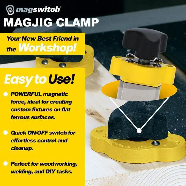 Alt view image 3 of 4 - MagJig 150 lb 2-Pack Powerful Switchable Magnetic Hold-Downs for Large Jigs & Sleds (Value Bundle)