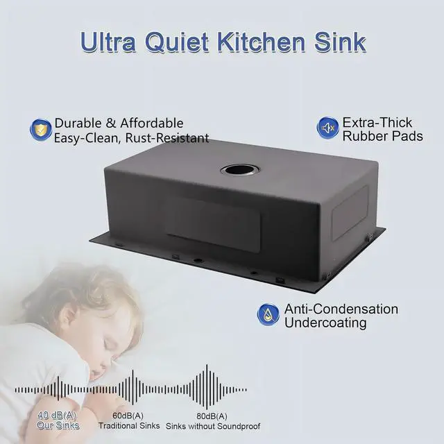 Alt view image 4 of 6 - 32 x 18 Inch Drop in Kitchen Sink, Nano-Coated Topmount Single Bowl Stainless Steel Sink with Drain Kit Baskets