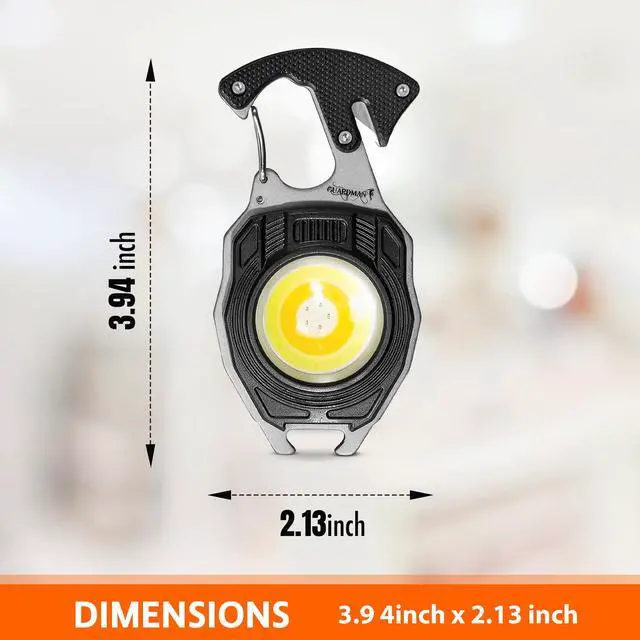Alt view image 2 of 6 - Fathers Day Gift for Dad Multitool Survival keychain Tool, LED Flashlight, Carabiner, Fire Starter, Screwdriver, Whistle, Bottle Opener Camping & Outdoor Multi Tool Gear - 20 Pack