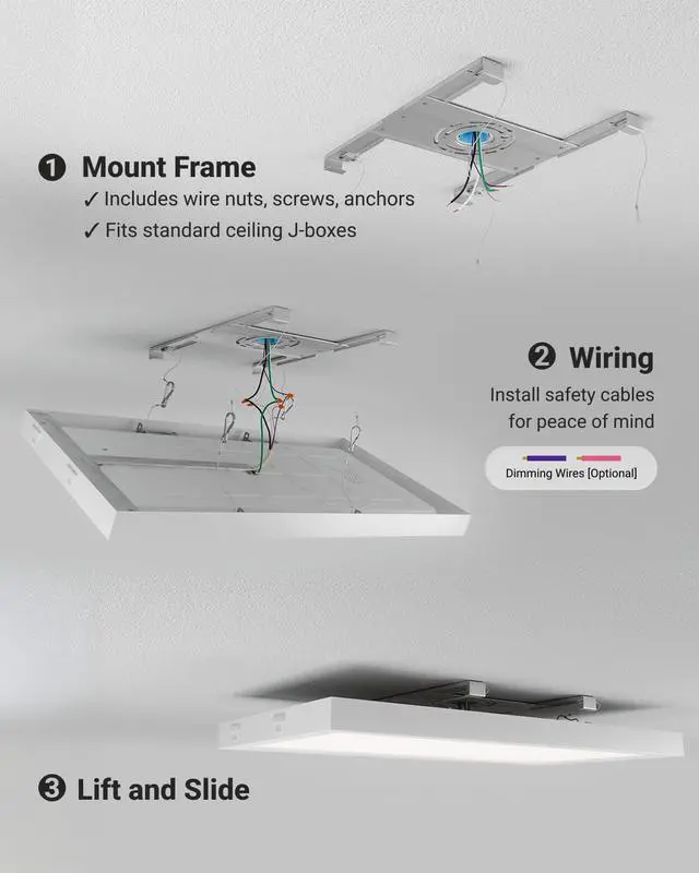 Alt view image 5 of 6 - Sunco 6 Pack 1x2 LED Flat Panel Lights, Dual Selectable CCT 3500K/4000K/5000K & Selectable Wattage 16W/18W/20W, 2000 LM, Dimmable Triac, Back-Lit Drop Ceiling Troffer Replacement Light - ETL, FCC