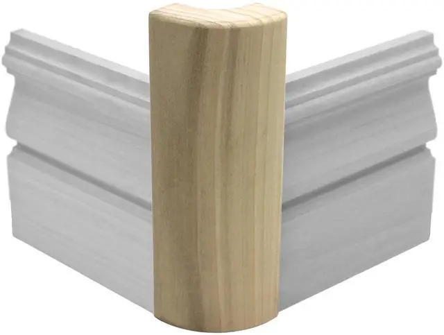 Main image of 3/4" x 2 1/4" x 6" Poplar (Paint Grade) Outside Radius Corner Base Block Bullnose - Fits 3/4" Radius, Trim Molding (50)