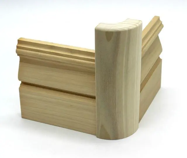Alt view image 5 of 6 - 3/4" x 2 1/4" x 6" Poplar (Paint Grade) Outside Radius Corner Base Block Bullnose - Fits 3/4" Radius, Trim Molding (50)
