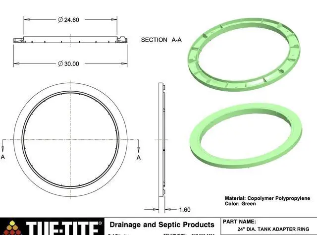 Alt view image 4 of 4 - 24x6 riser, flat lid & ring 3 piece bundle (TUF TITE - 24x6 KIT)