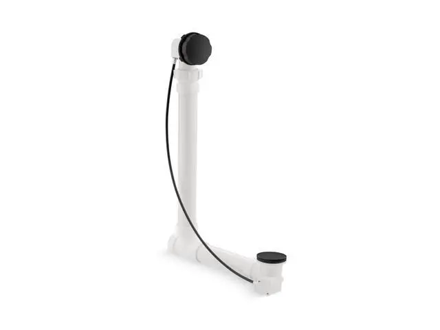 Alt view image 2 of 2 - K-7213-BL Clearflo Cable Bath Drain with PVC Tubing, Metal Control Hande, Cable-Activated Bath Drain, Matte Black