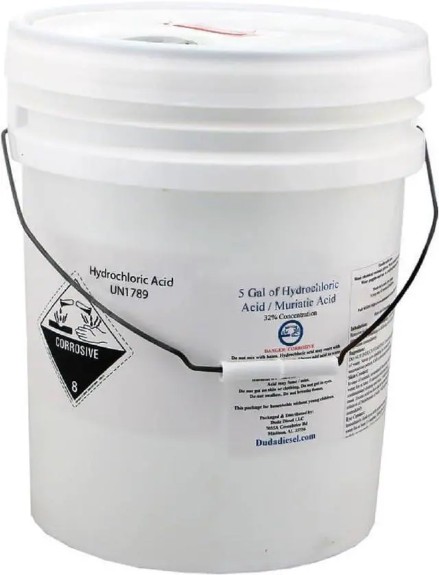 Main image of Industrial Grade Hydrochloric Acid 32% Pure, 5 Gallon Pail