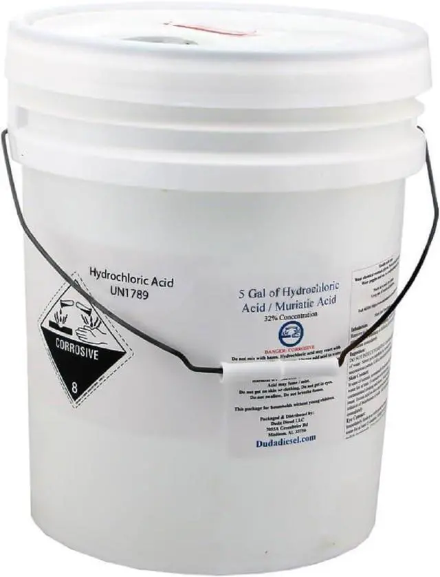Alt view image 4 of 6 - Industrial Grade Hydrochloric Acid 32% Pure, 5 Gallon Pail