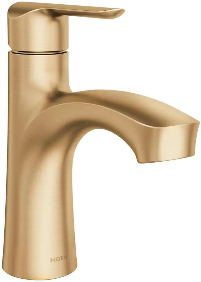 Main image of Findlay Bronzed Gold Single-Handle Bathroom Faucet, Single-Hole Setup with Deckplate, 84516BZG