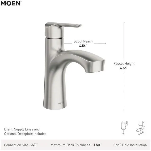 Alt view image 3 of 6 - Findlay Bronzed Gold Single-Handle Bathroom Faucet, Single-Hole Setup with Deckplate, 84516BZG