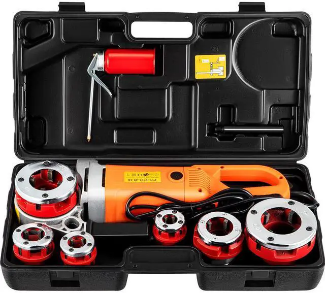 Main image of Electric Pipe Threader, 2300W Pipe Threading Machine with 6 Dies 1/2"-2", 110V Hand-held Pipe Threader Machine with Copper Motor, Portable Electric Pipe Threading Kit with Carrying Case