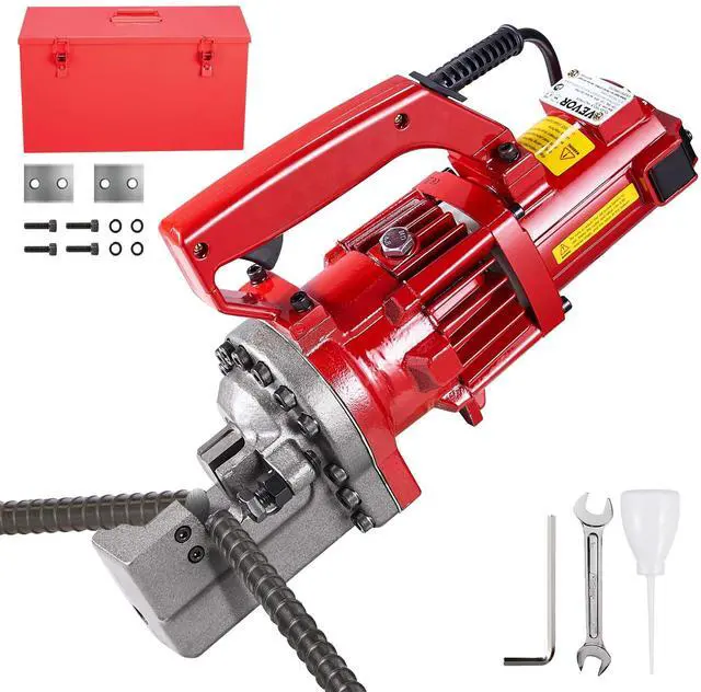 Main image of Electric Hydraulic Rebar Cutter 1250W 110V - Portable, Cuts #6 4-20mm Rebar in 4 Seconds, with Stainless Steel Carry Case