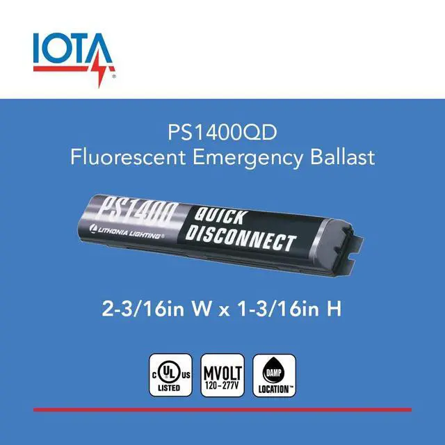 Alt view image 4 of 6 - Power Sentry Emergency Battery Back Up, T5 and T8 Compatible Fluorescent Ballast with 1400 Lumen Output, 90 Minute Operation, UL Listed (PS1400QD MVOLT M8)