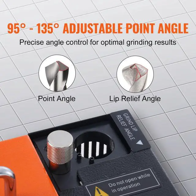 Alt view image 3 of 6 - Drill Bits Sharpener, MR-13A Drill Bits Grinder Sharpener 3-13mm, 95° to 135° Point Angle Adjustable Drill Bit Re-Sharpener, Portable Bits Sharpening Machine with 11 Collets, CBN Wheel for HSS