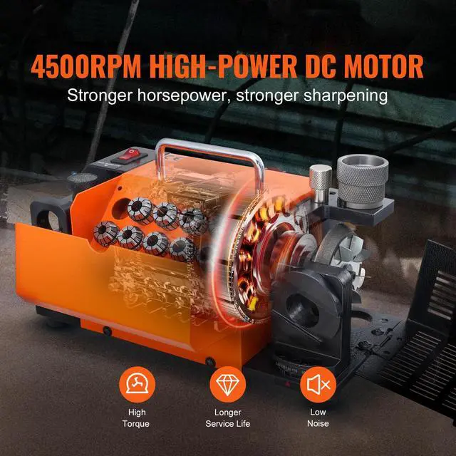 Alt view image 5 of 6 - Drill Bits Sharpener, MR-13A Drill Bits Grinder Sharpener 3-13mm, 95° to 135° Point Angle Adjustable Drill Bit Re-Sharpener, Portable Bits Sharpening Machine with 11 Collets, CBN Wheel for HSS