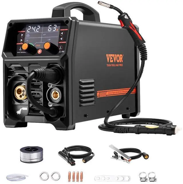 Main image of Pro MIG Welder, 200A Pluse Mig Welding Machine, 5-in-1 Multi-Functional Welder Machine MIG Pluse/Gas MIG/Flux Core MIG/Stick/Lift TIG, 110V/220V Dual Voltage Aluminum Mig Welder with LCD Display