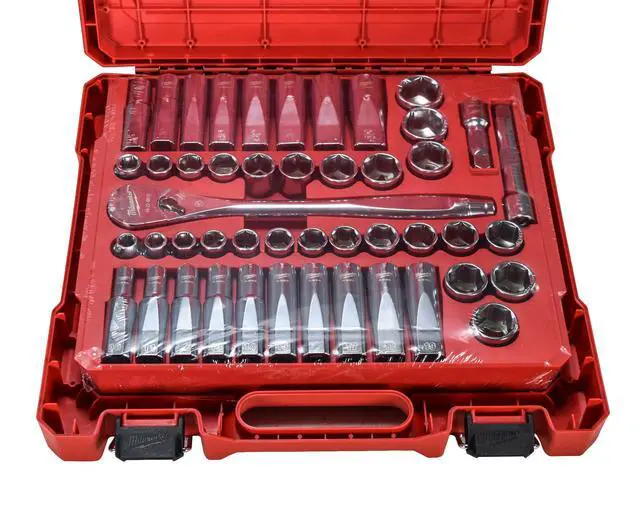Alt view image 2 of 4 - 48-22-9010 47-Piece 1/2 in. Drive Metric and SAE Ratchet and Socket Set with FOUR FLAT Sides