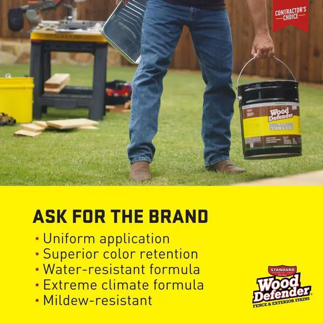 Alt view image 4 of 6 - Transparent Fence Wood Stain and Seal in One, Oil-Based Penetrating Sealer, Professional-Grade, Long-Lasting, Weather-Resistant Protector, Black Walnut, 5-Gallon