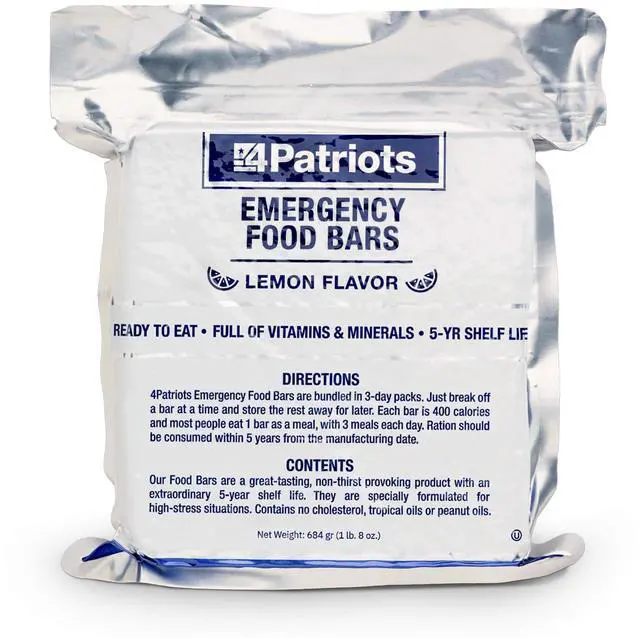 Main image of Emergency Food Bars: Non-Perishable S.O.S Ration Designed to Last 5 Years, 1 Case (10packs) - 90 Servings