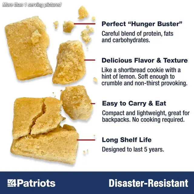 Alt view image 2 of 6 - Emergency Food Bars: Non-Perishable S.O.S Ration Designed to Last 5 Years, 1 Case (10packs) - 90 Servings