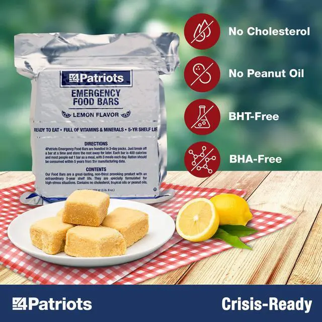 Alt view image 3 of 6 - Emergency Food Bars: Non-Perishable S.O.S Ration Designed to Last 5 Years, 1 Case (10packs) - 90 Servings