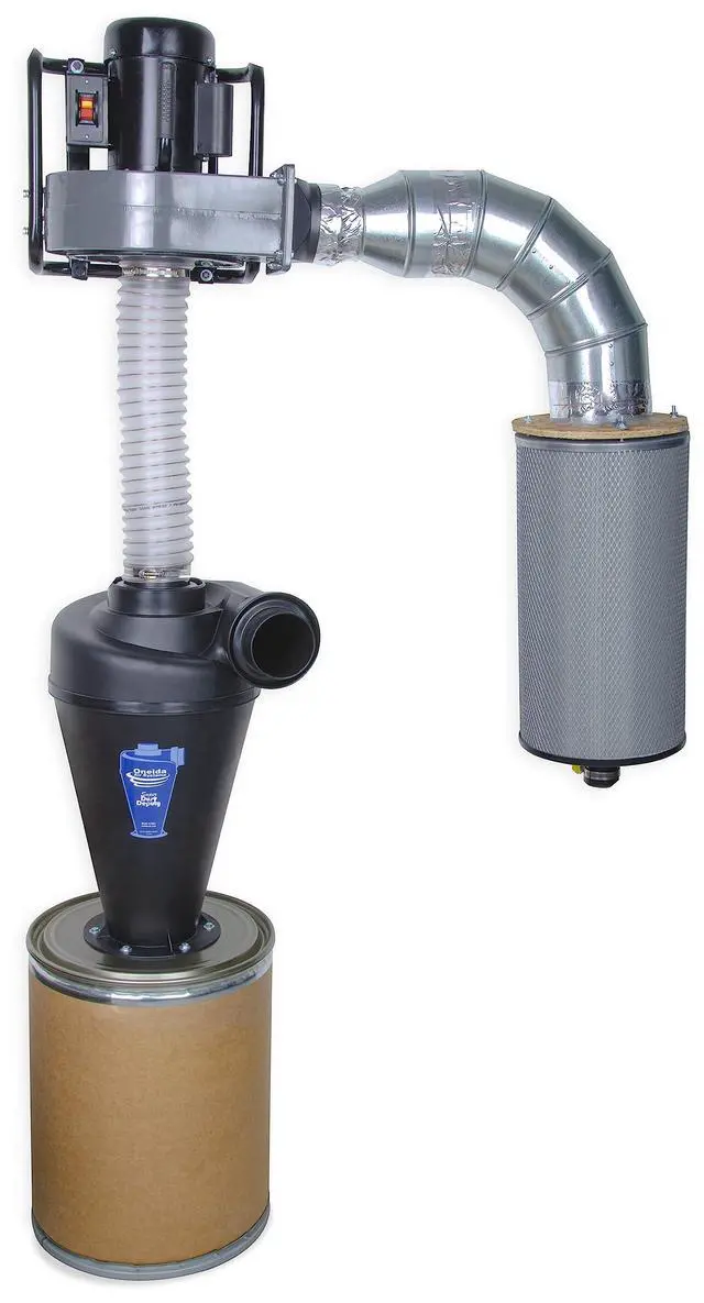 Alt view image 5 of 6 - Cyclone Attachment for Single Stage 0.5-3HP Dust Collector, 4/5 DIY - Portable Attachments and Accessories for Home and Woodworking Space Cleaning