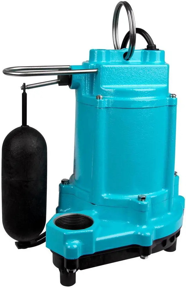 Main image of 6EC-CIA-SFS 1/3 HP, 115-Volt, 3180 GPH Automatic Cast Iron Submersible Sump/Effluent Pump with Polypropylene Base, Integral Snap-Action Float Switch and 20-Ft. Cord, Blue, 506804