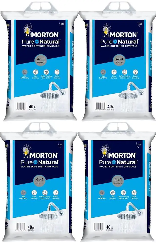 Main image of (4 PK) Morton Water Softener Salt Crystals, Pure and Natural 4 in 1, 40 pounds