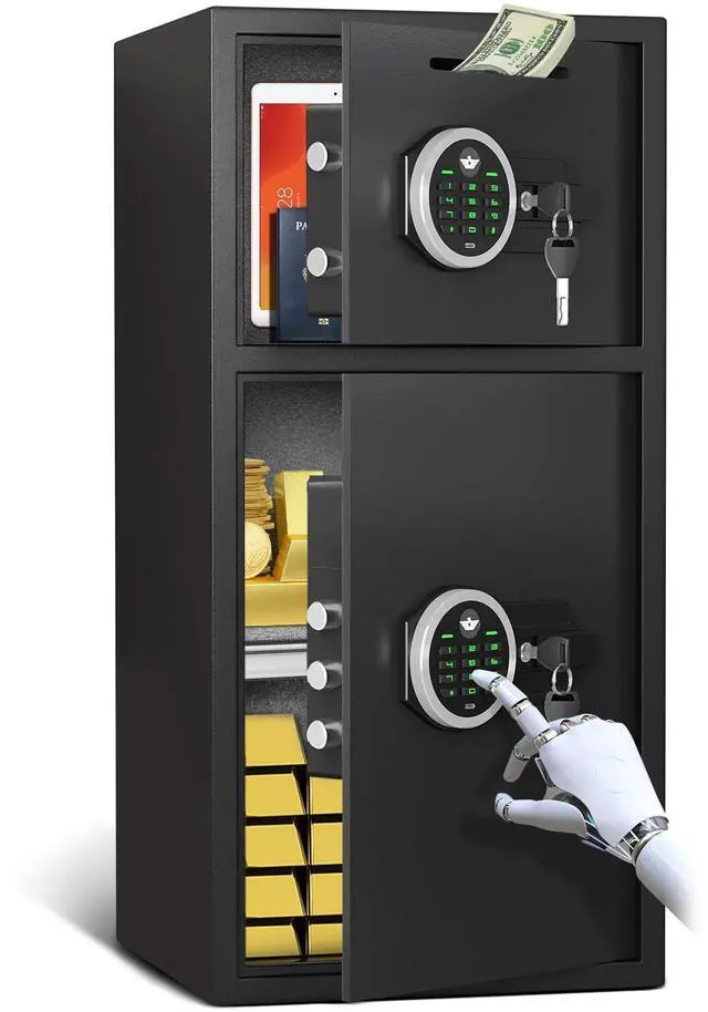 Main image of 6.0 Cubic Extra Large Home Safe Box Fireproof Waterproof, Digital Home Security Safe Box with Adjustable Shelf & Deposit Slot, Money Safes with Backlit Keypad & Dual Alarm for Home Office