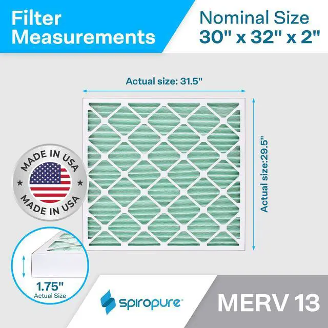 Alt view image 2 of 6 - 30X32X2 MERV 13 Geothermal Air Filters - Made in USA (6 Pack)