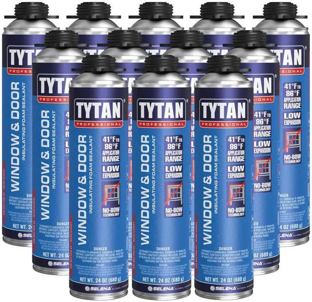 Main image of Window & Door Foam Sealant, High R-Value for Superior Insulation, Water-Resistant, Low Expansion, Eco-Friendly, AAMA & UL Verified (12x24 oz)