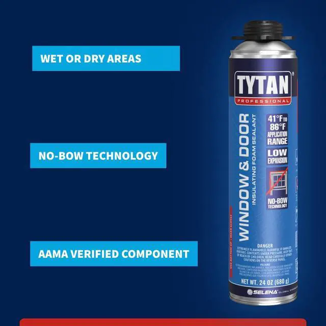Alt view image 4 of 6 - Window & Door Foam Sealant, High R-Value for Superior Insulation, Water-Resistant, Low Expansion, Eco-Friendly, AAMA & UL Verified (12x24 oz)