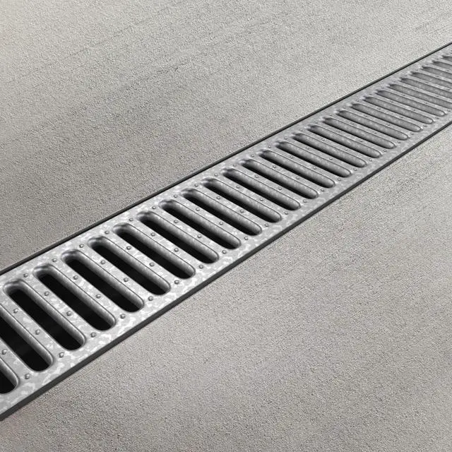 Alt view image 4 of 5 - Vodaland - 4 Inch Easy 2 Premium Trench Drain Channel - Galvanized Stamped Steel Grating (5)