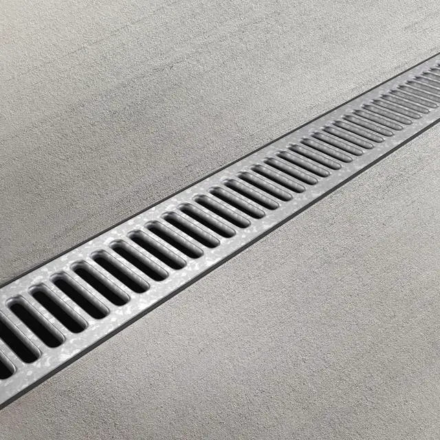Alt view image 5 of 6 - Vodaland - 3 Inch Easy 1 Premium Trench Drain Channel - Galvanized Stamped Steel Grating (5)
