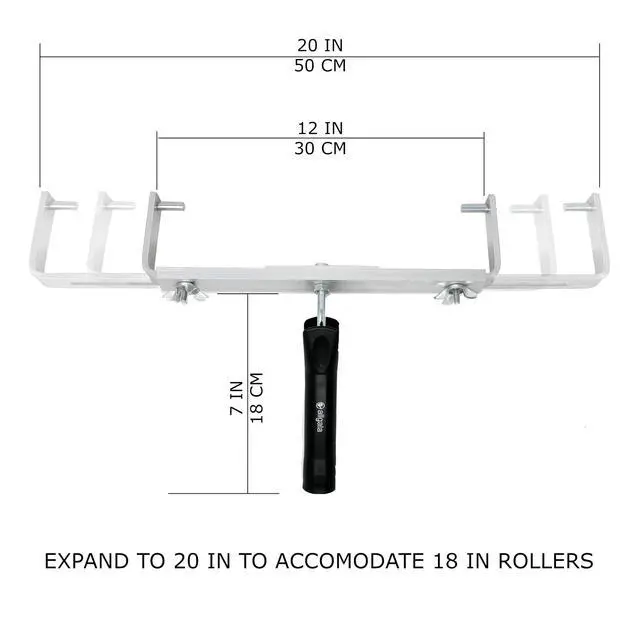 Alt view image 2 of 4 - Aluminum Double Arm Roller Frame Adjustable from 12-18 Inch with Black A8 Handle -24PK Case Lot