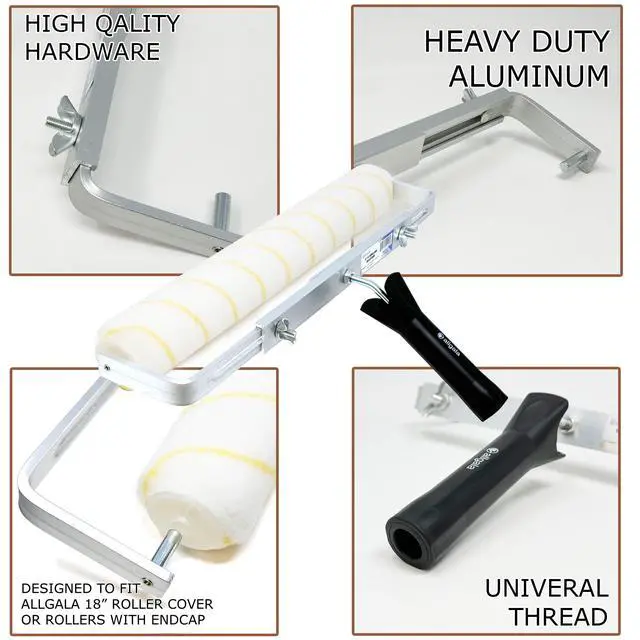Alt view image 3 of 4 - Aluminum Double Arm Roller Frame Adjustable from 12-18 Inch with Black A8 Handle -24PK Case Lot