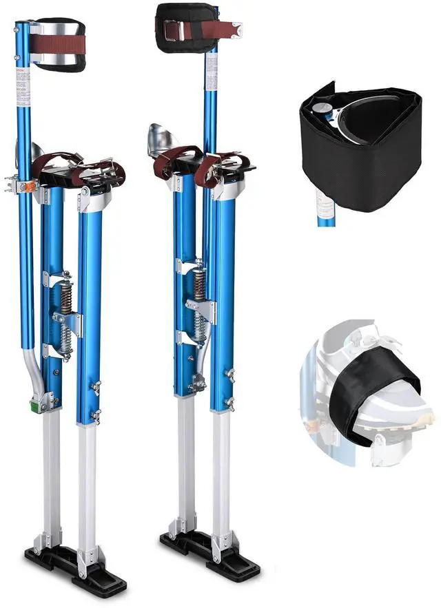 Main image of Drywall Stilts 36" - 50" Adjustable Aluminum Drywall Tools with Extra Pair of Upgraded Stilt Strap System Padded Knee Straps & Foot Bands for Complete Secure Fit & All-day Comfort