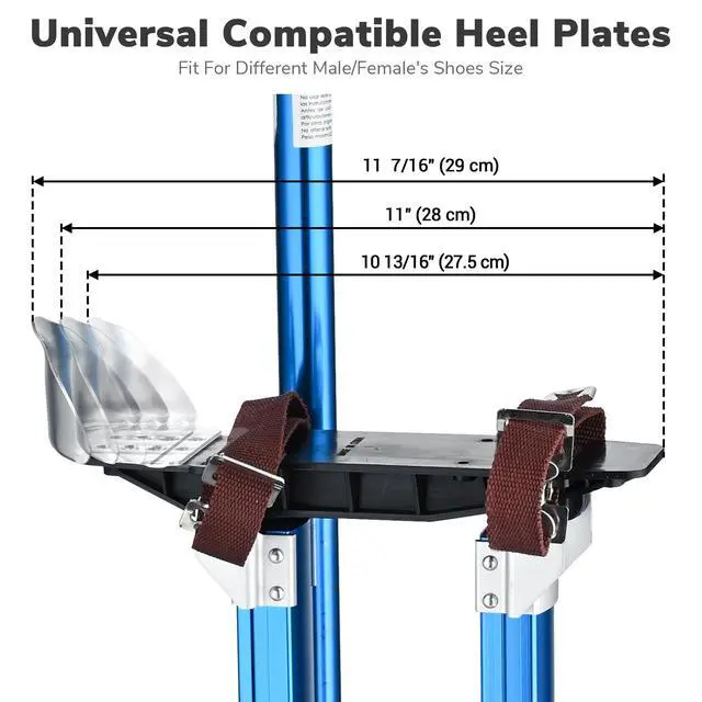 Alt view image 6 of 6 - Drywall Stilts 36" - 50" Adjustable Aluminum Drywall Tools with Extra Pair of Upgraded Stilt Strap System Padded Knee Straps & Foot Bands for Complete Secure Fit & All-day Comfort