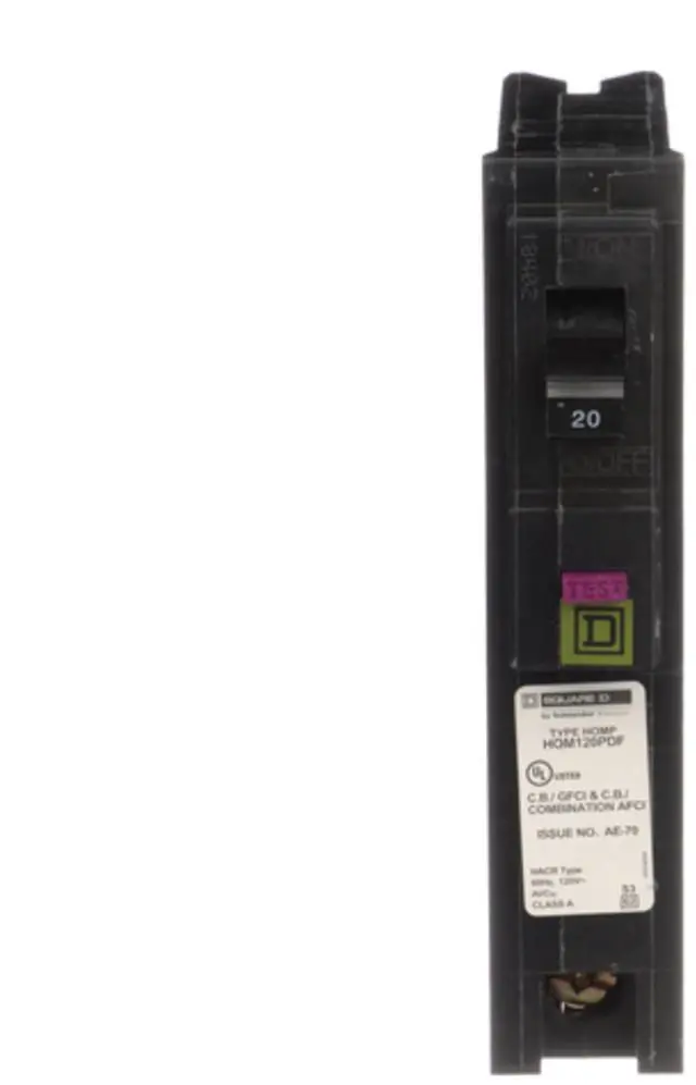 Main image of by Schneider Electric HOM120PDFC Homeline Plug-On Neutral 20 Amp Single-Pole Dual Function (CAFCI and GFCI) Circuit Breaker, (Pack of 4)