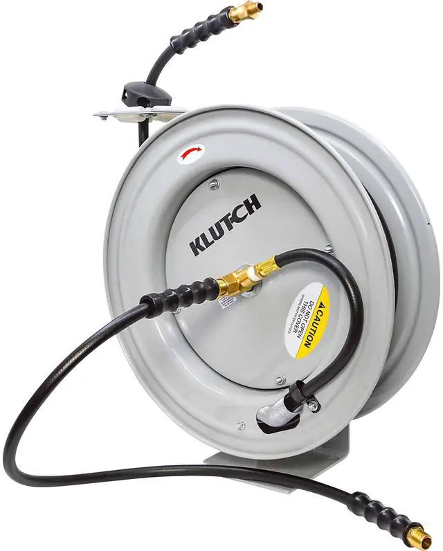 Main image of Auto Rewind Air Hose Reel - with 1/2in. x 50ft. Rubber Hose, 300 PSI