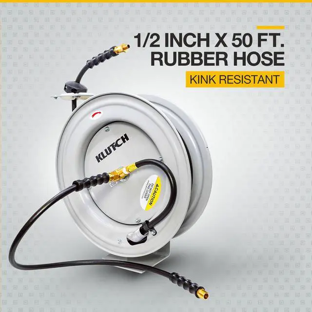 Alt view image 3 of 6 - Auto Rewind Air Hose Reel - with 1/2in. x 50ft. Rubber Hose, 300 PSI