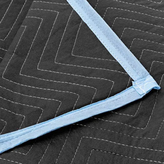 Alt view image 3 of 6 - 12 Heavy-Duty Moving & Packing Blankets - Ultra Thick Pro - 80" x 72" (65 lb/dz weight) - Professional Quilted Shipping Furniture Pads Black