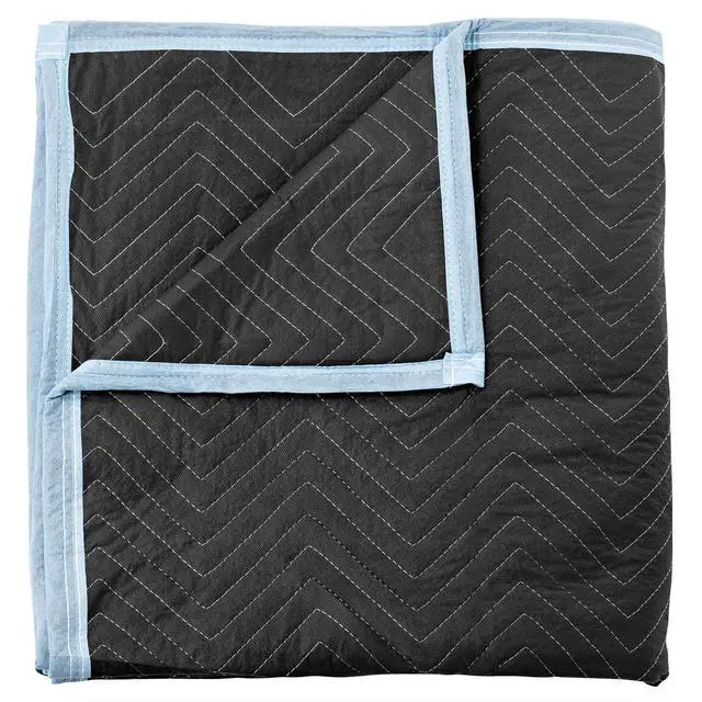 Alt view image 4 of 6 - 12 Heavy-Duty Moving & Packing Blankets - Ultra Thick Pro - 80" x 72" (65 lb/dz weight) - Professional Quilted Shipping Furniture Pads Black