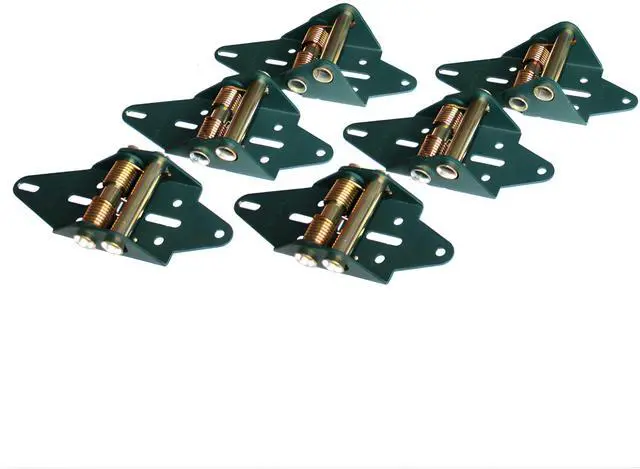 Main image of Green Hinge System 4P/2C | Garage Door Hinges | Gold Springs | Height: 4 Panels Tall | Width: 2-Car Wide (12'-20' Wide) | Weather Sealing | 12-Gauge HD Steel | US Made