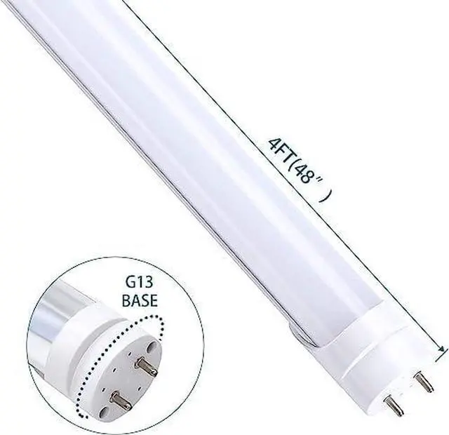Alt view image 2 of 6 - 4FT LED T8 Ballast Bypass Type B Light Tube, 18W, Single-Ended & Dual-Ended Connection, 2340LM, G13 Base,T8 T10 T12 Fluorescent Bulbs Replacement, UL & DLC - 4000K (60Pcs)